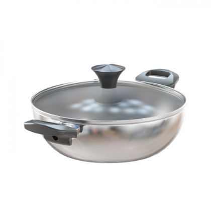 WALTON Vibrant Wok Pan with Glass Lid 26cm